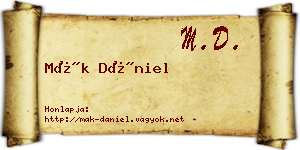 Mák Dániel névjegykártya