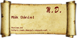 Mák Dániel névjegykártya